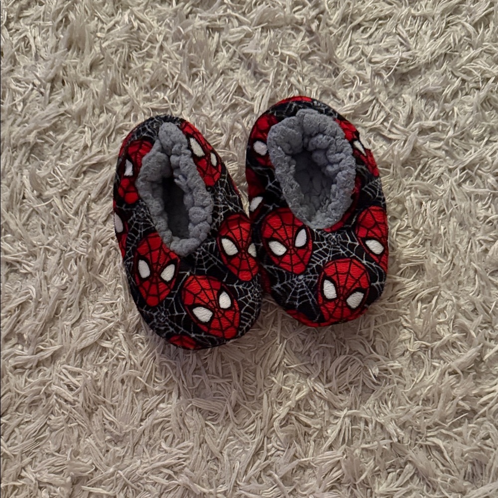 Spiderman Kids Slippers - Red and Gray